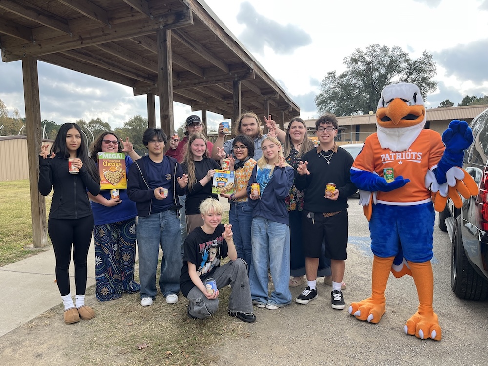 Student Council with food donations