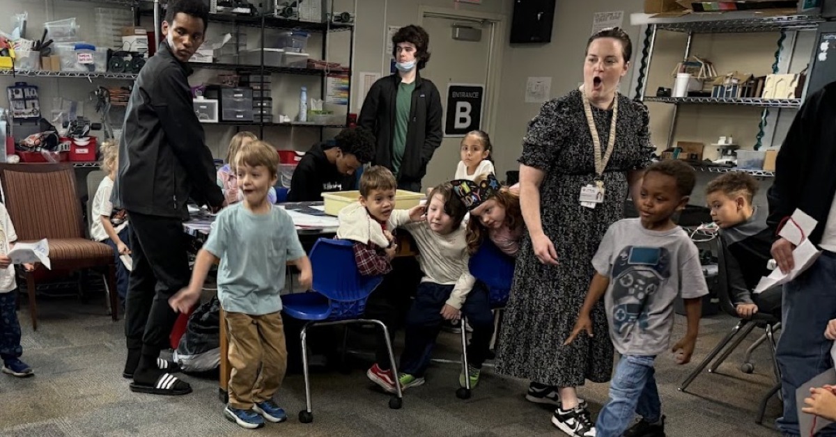 students and teacher in class