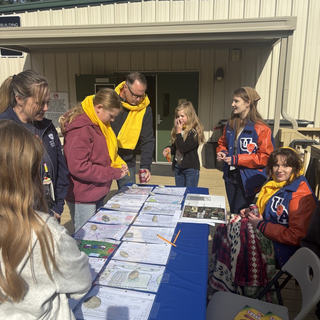 students at school event