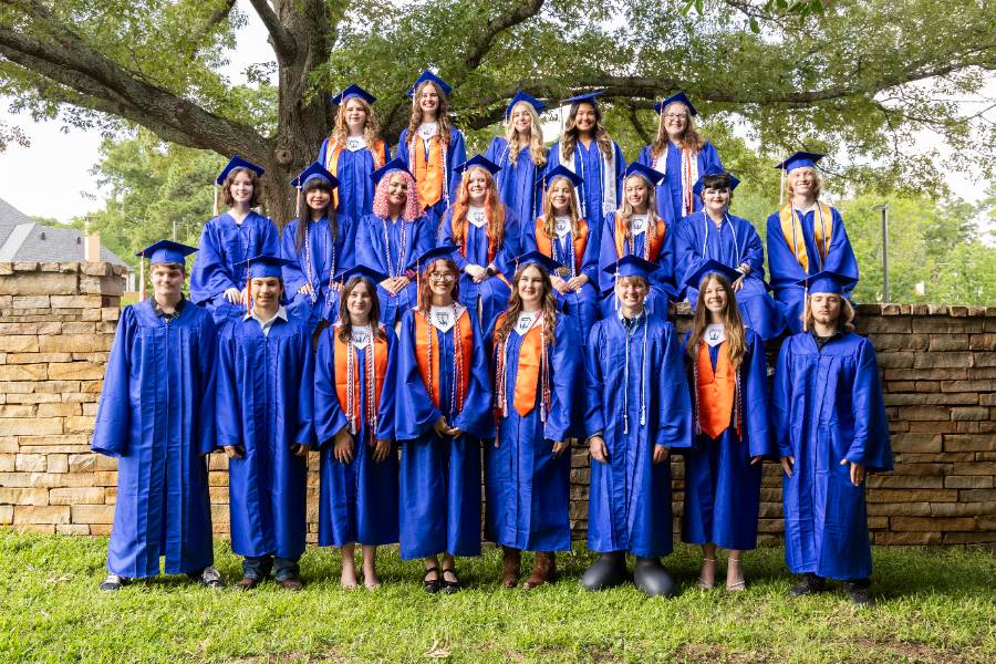 graduates in cap and gown
