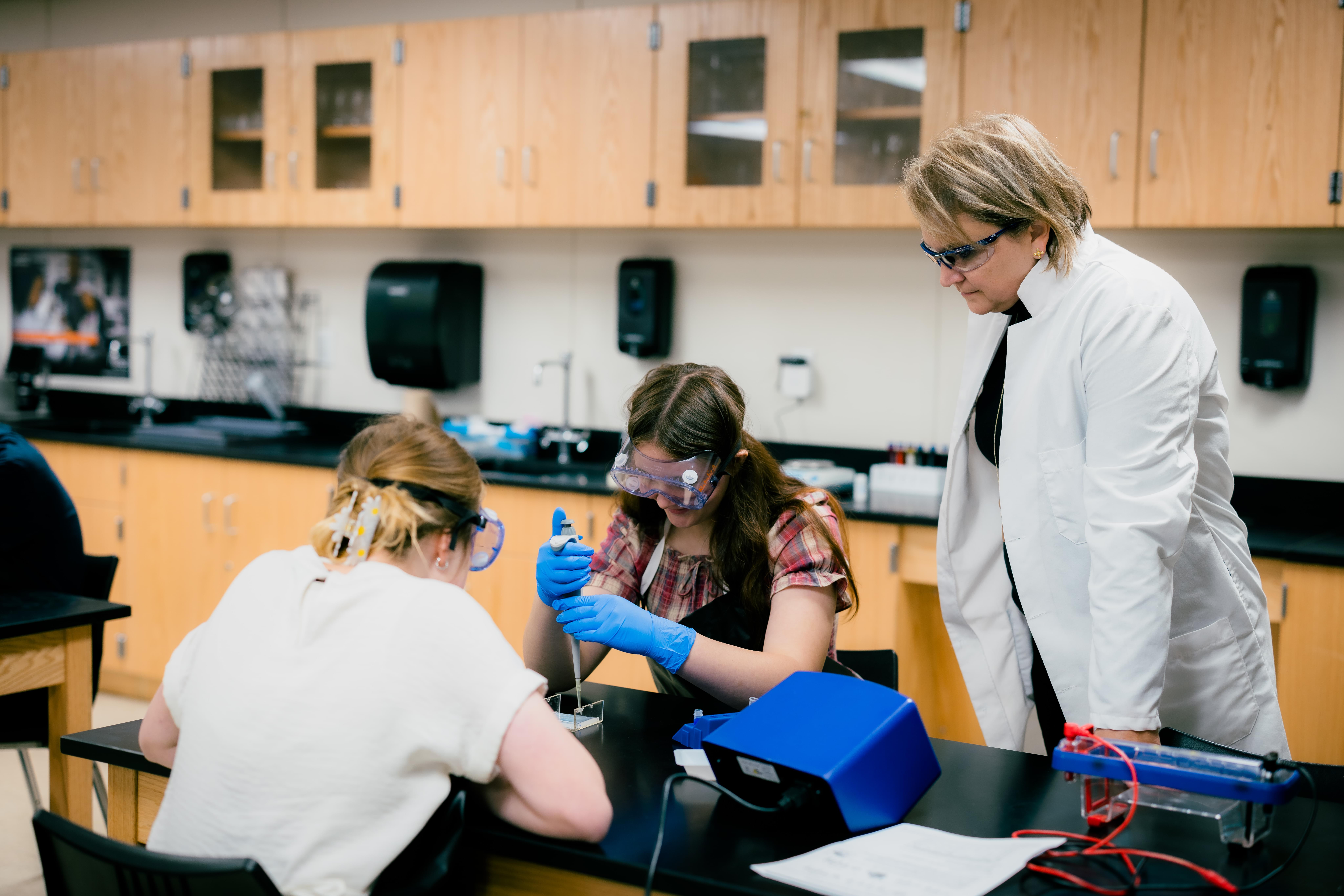 students in lab