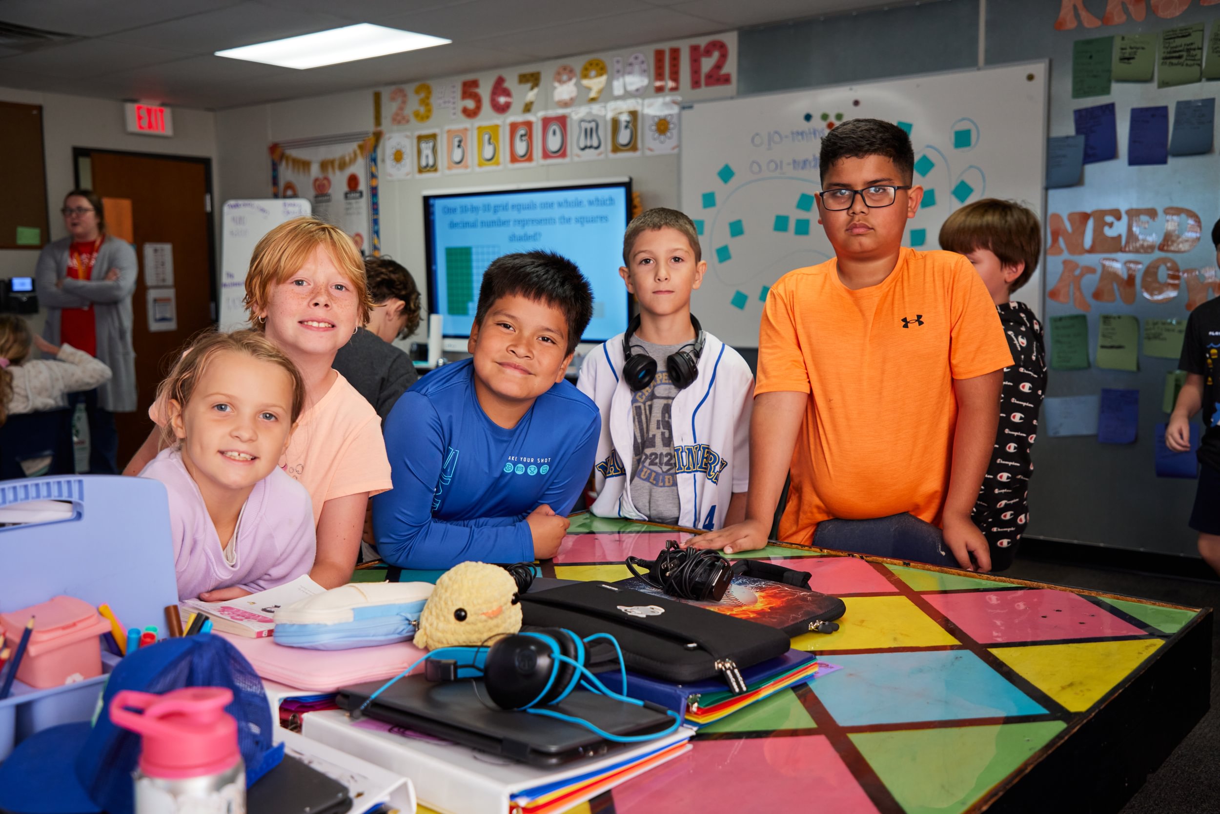 students in class